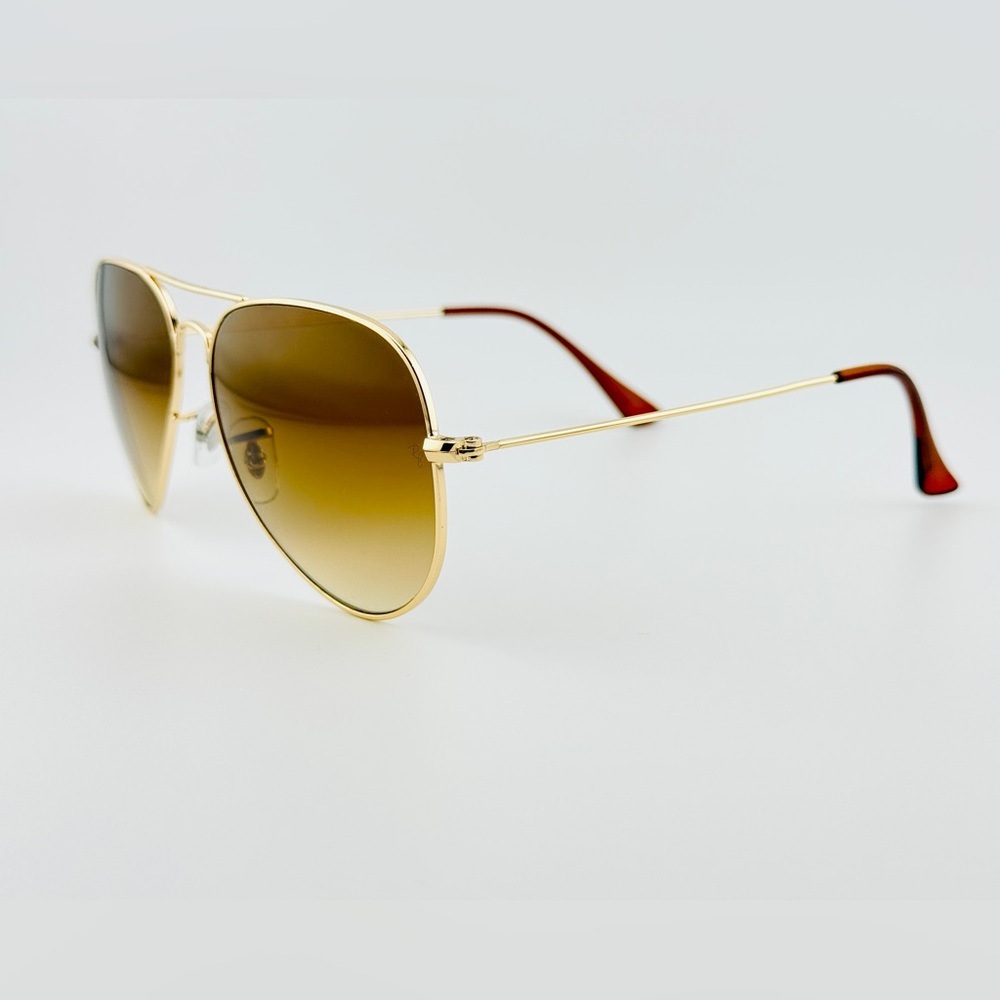 Ray-Ban Aviator Sunglasses RB3025 Gold Frame Gradient Brown Lenses 58mm UNISEX! - Picture 10 of 16